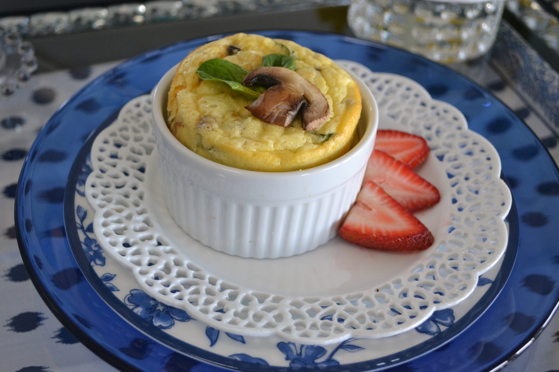 Mothers Day-breakfast in bed, egg souffle