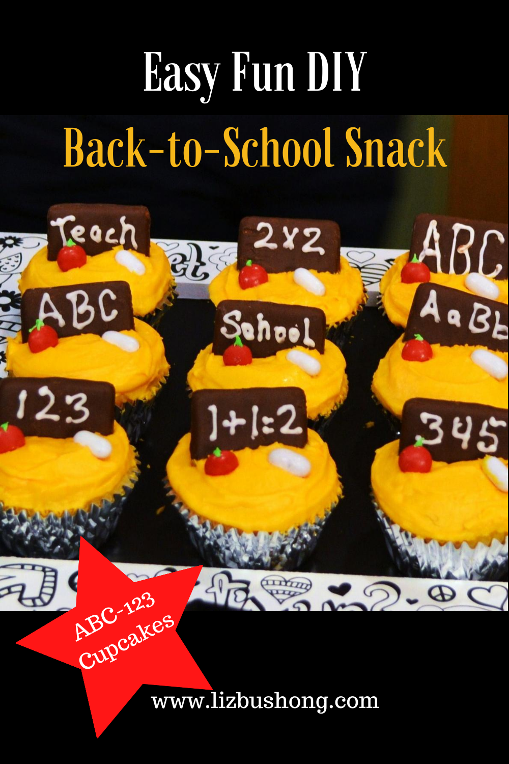 Back to School Lunch Ideas ABC 123 Cupcakes lizbushong.com