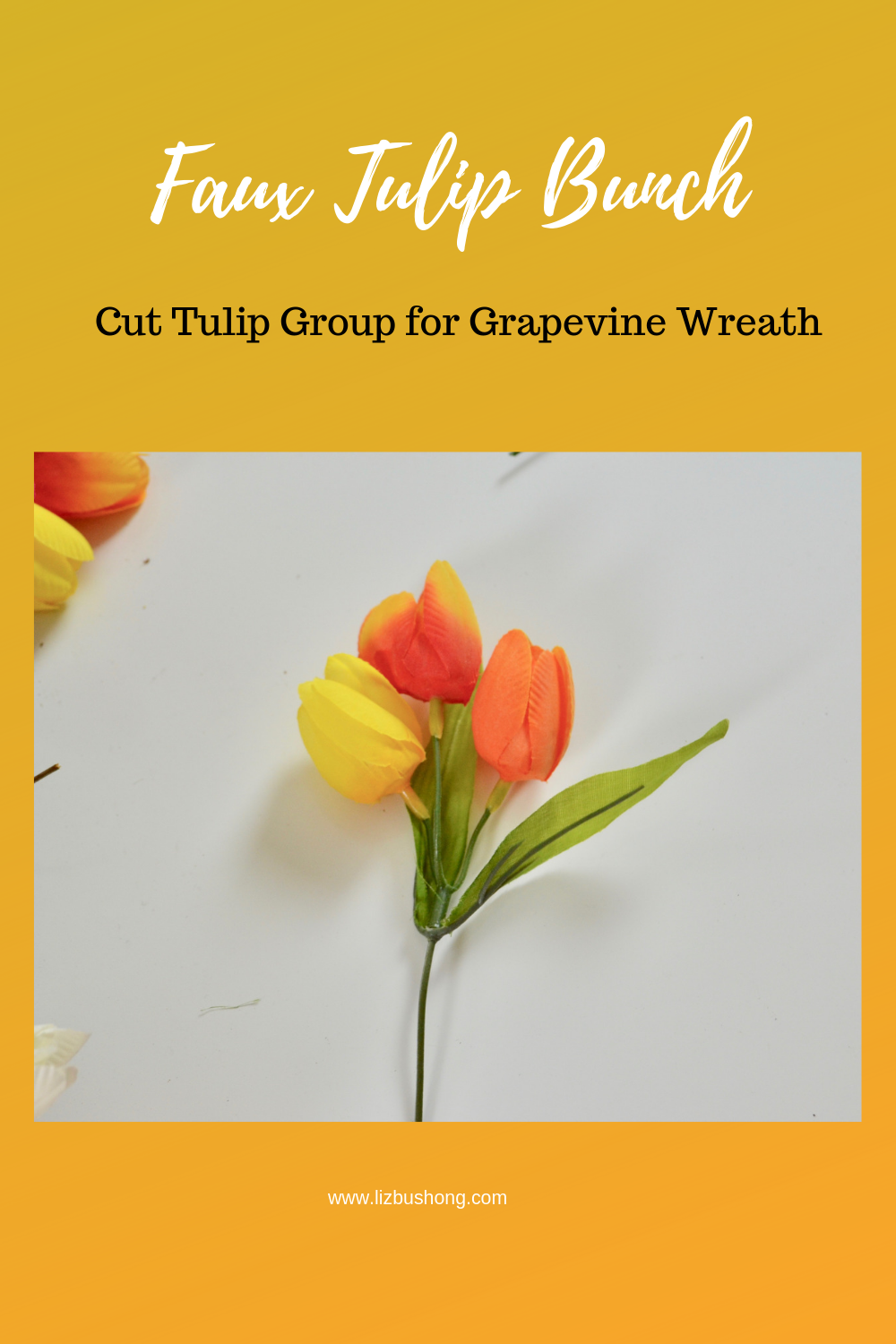 Faux Tulip Group Grapevine Wreath lizbushong.com