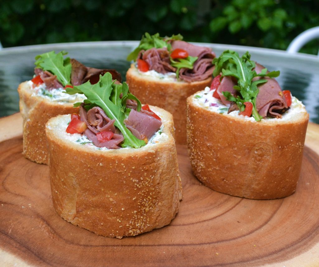 Beef Pockets Stuffed with Vegetable Spread