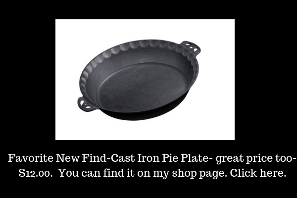 Shop -Equipment-Cast Iron Pie Plate- lizbushong.com shop page