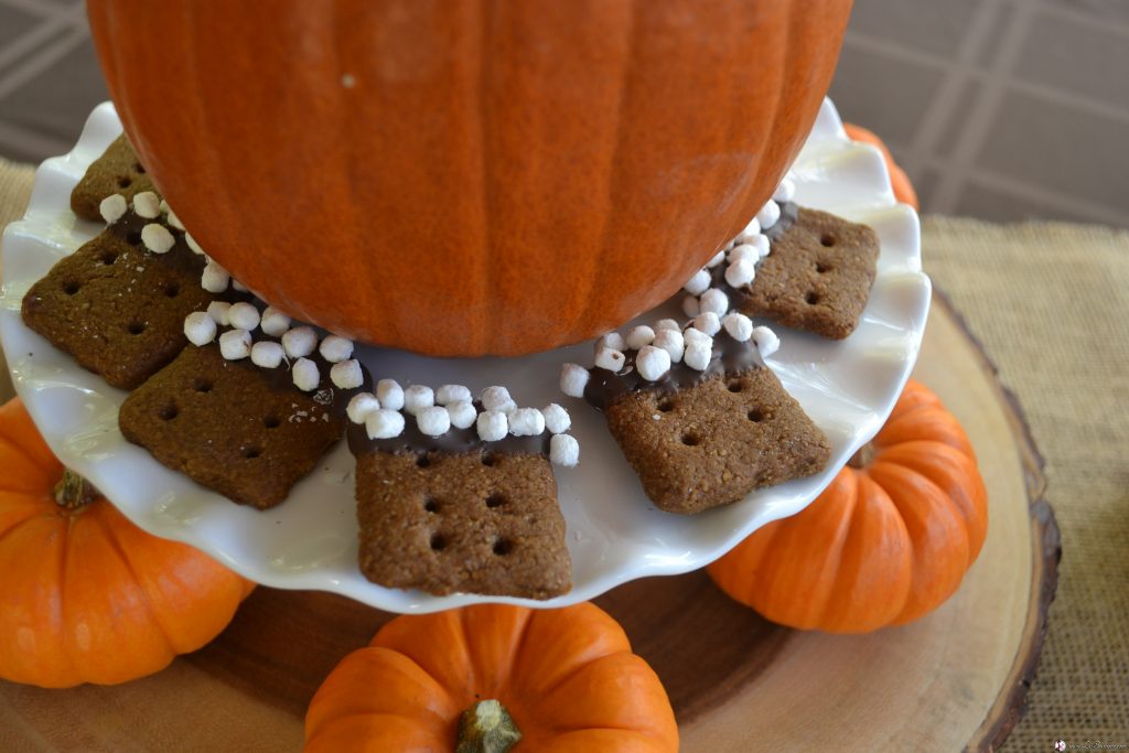 smore pumpkin dessert buffet:marshmallow centerpiece|www.lizbushong.com