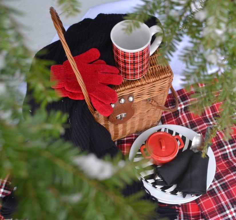 Plaid Christmas Decor with a Thermos Cooler