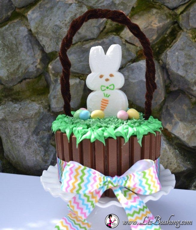 Easter Kit Kat Basket-frosted cake-www.lizbushong.com