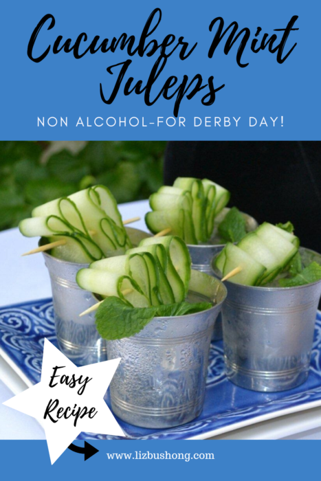 Kentucky Derby Recipes-Cucumber Mint Juleps lizbushong.com