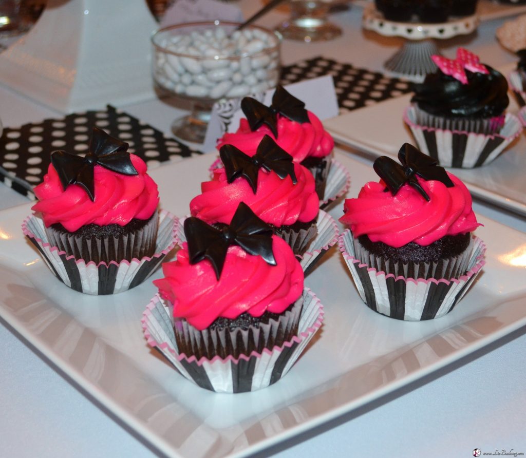 Bridal Shower Hot Pink Cupcakes lizbushong.com