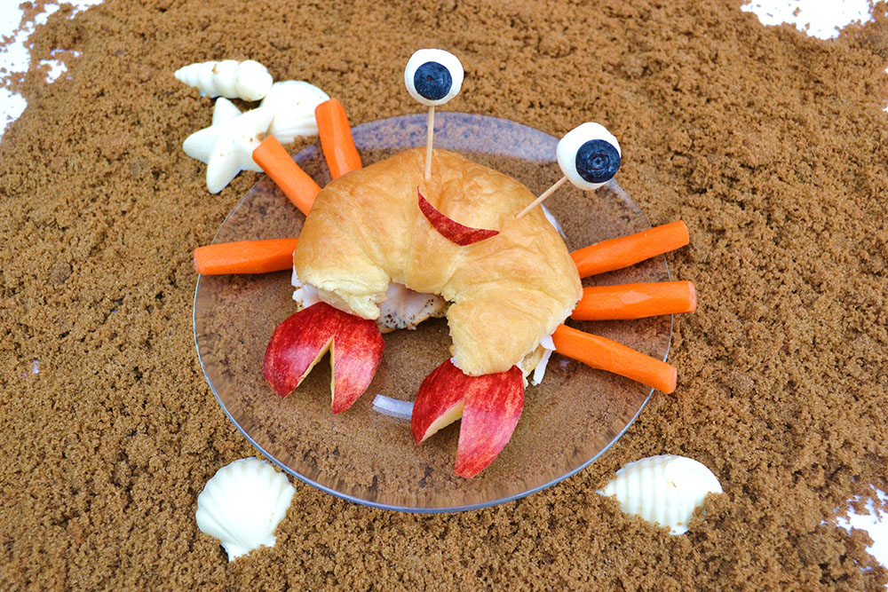 How to Make a Crab Shaped Sandwich for Kids|Lizbushong.com
