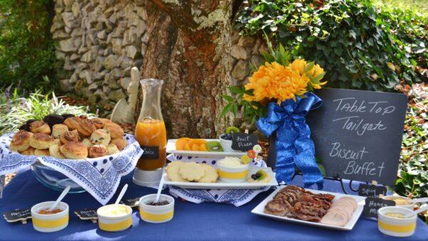 Biscuit buffet tablescape tailgate lizbushong.com