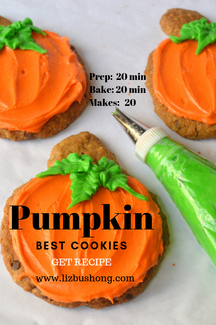 Giant Pumpkin Cookies with Frosting