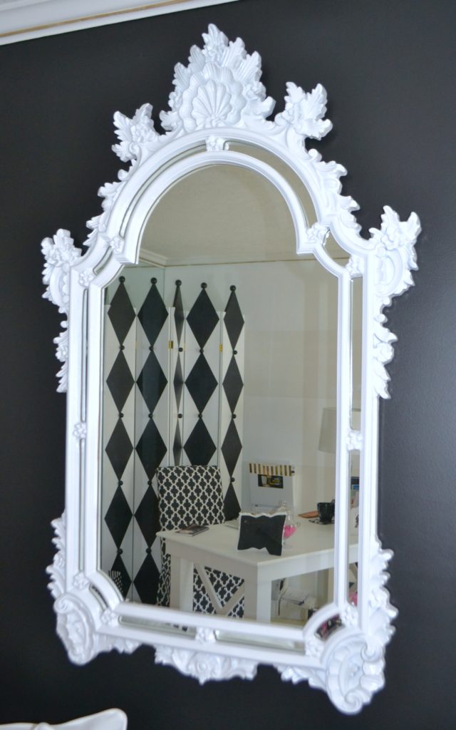 Hot Pink, Black White Office- Mirror