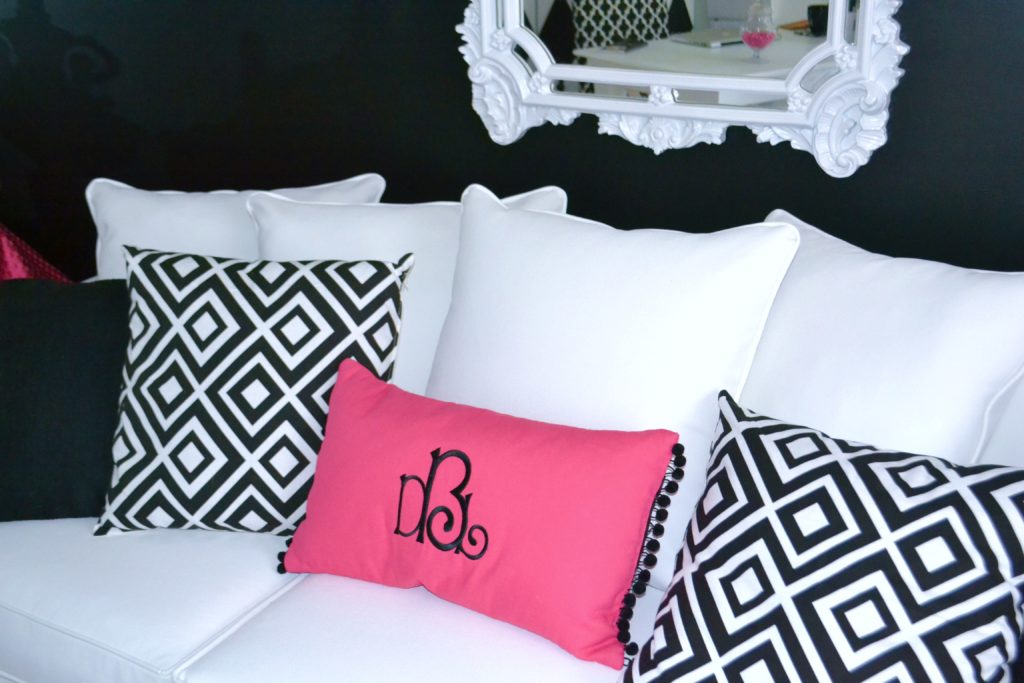 Hot Pink, Black White Office sofa