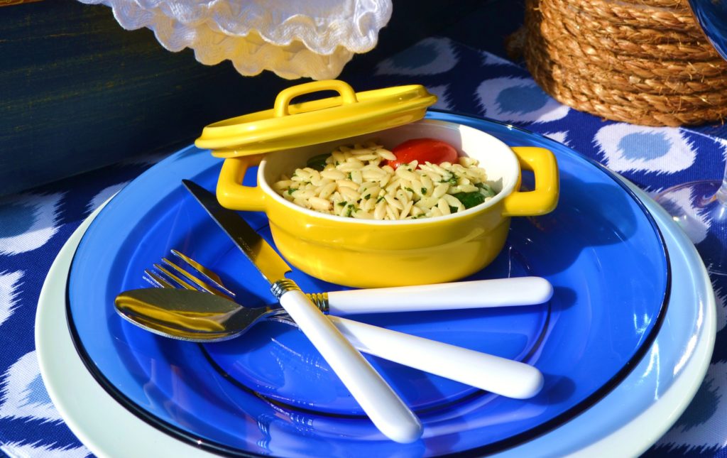 Lemon Spinach Orzo Salad