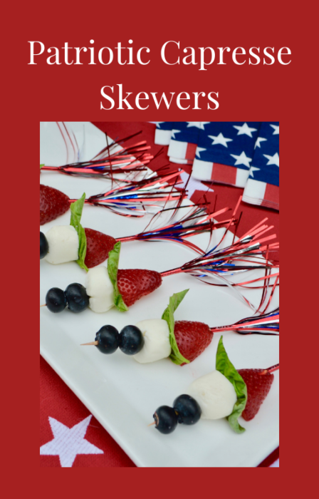 How to make Red, White, Blue Capresse Skewer Appetizers lizbushong.com