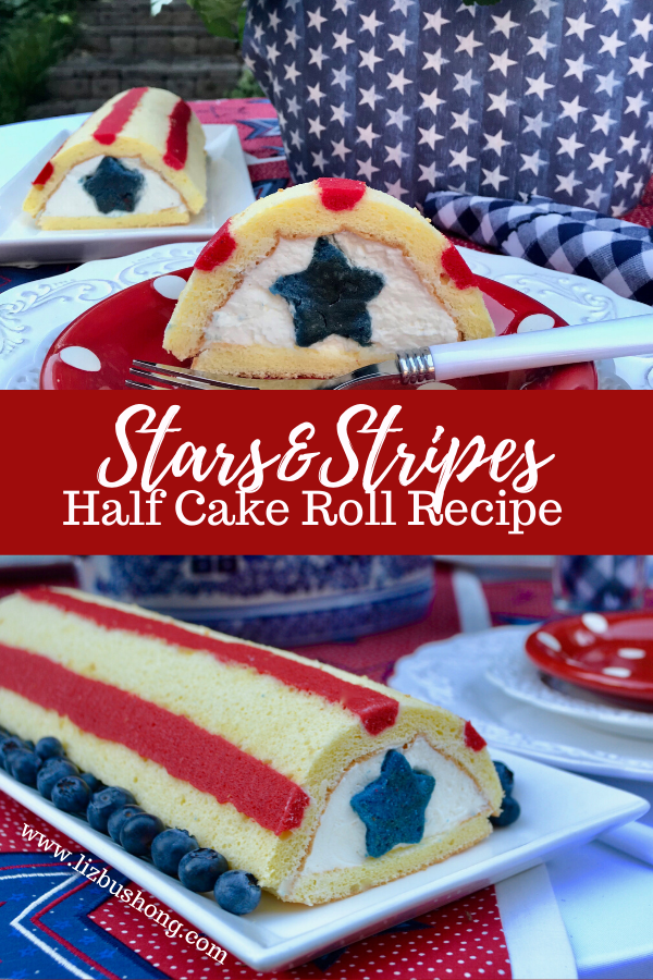 How to Make half cake roll stars & stripes sponge cake lizbushong.com