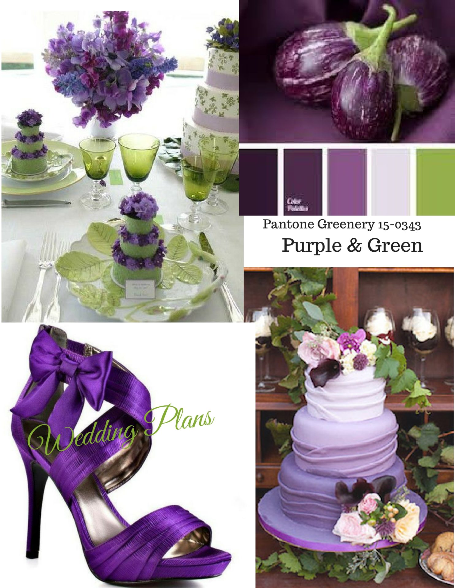 Wedding Inspiration Board-Shades of Purple & Green