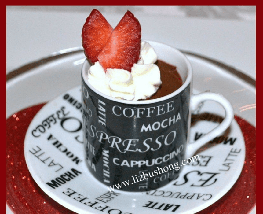 Pots de creme Valentines Tablescape lizbushong.com