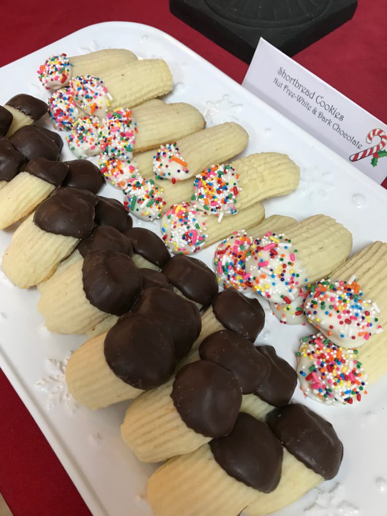 Shortbread cookie logs dipped in chocolate and white chocolate Liz Bushong