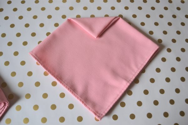 Arrow Dart Napkin-step 2 Fold-Best Pink and Gold tablesetting-lizbushong.com