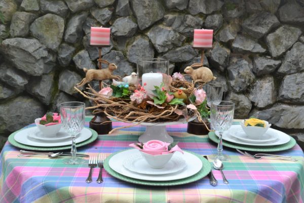 Easy Spring Tablescape Celebrate Spring- tablescape-lizbushong.com