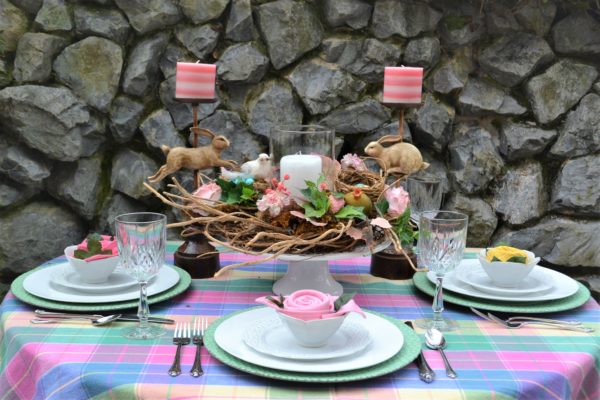 Easy Spring Tablescape Celebrate Spring- tablescape-lizbushong.com