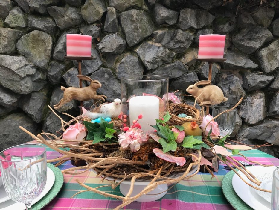 Bunny and Candle Centerpiece