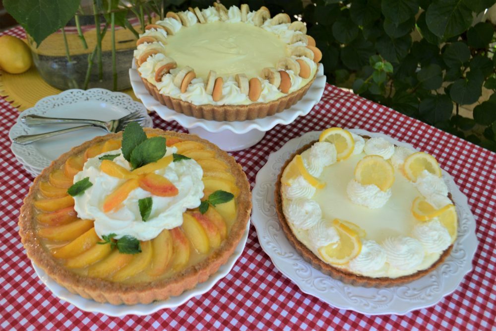 Slice of Summer Pies. Peach, Banana Cream, Key Lime