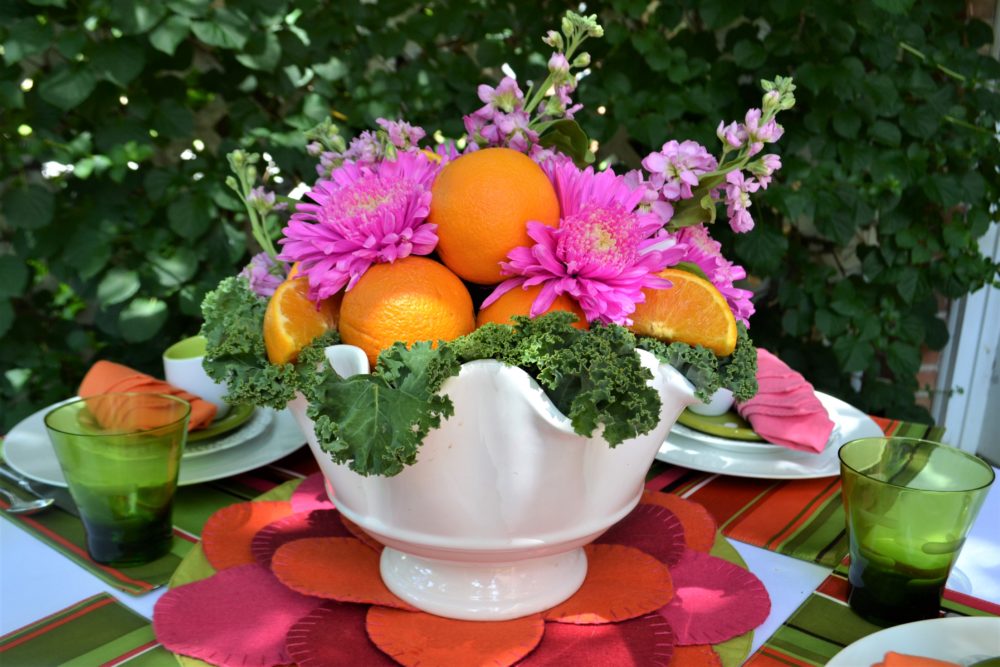 Fruit & Floral Centerpiece setting-lizbushong.com