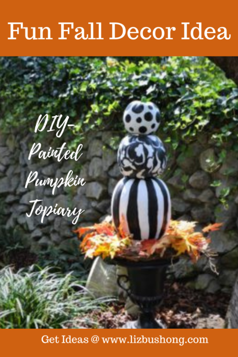 Fall Decor Idea- Pumpkin Topiary lizbushong.com