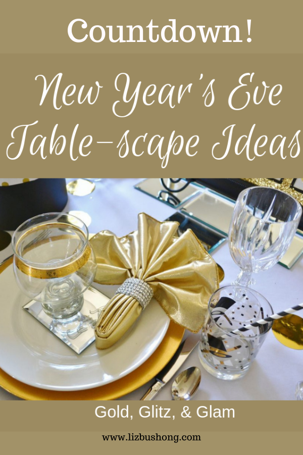 Gold, Black & White New Year's Table Idea - Liz Bushong