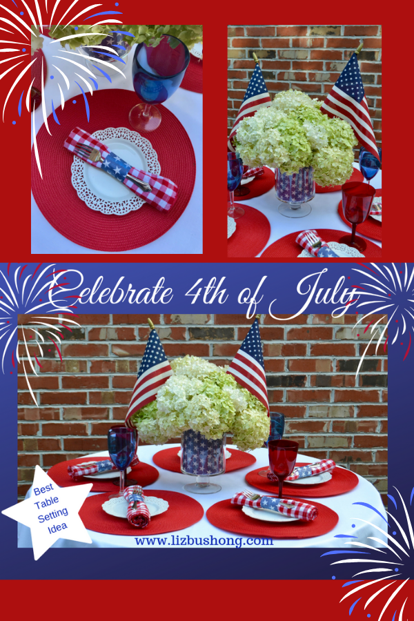 Pinterest graphic- 4th of July table setting-lizbushong.com