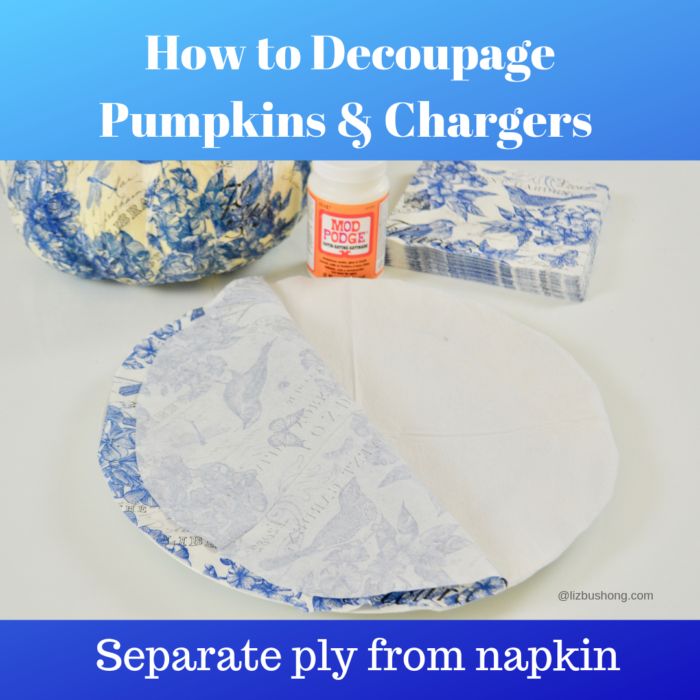 How to Decoupage Pumpkins & Chargers lizbushong.com