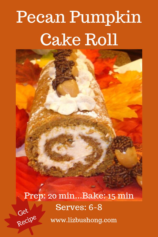 Pecan Pumpkin Cake Roll