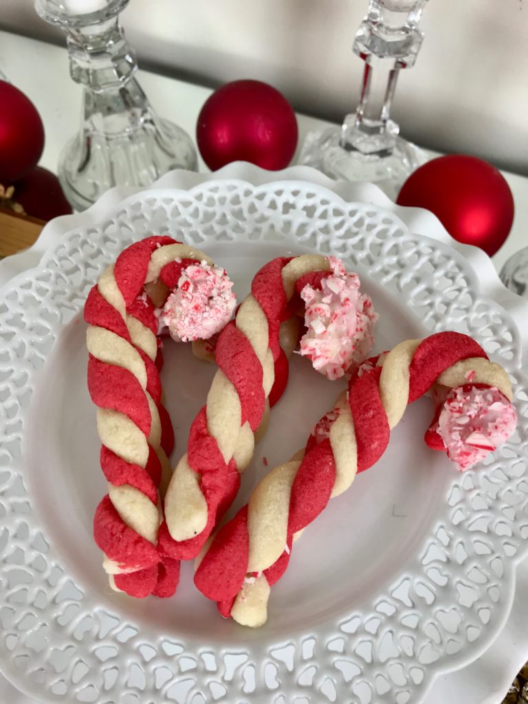 Candy Cane Shaped Sugar Cookies