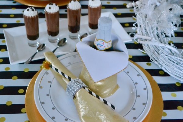 Gold, Black & White New Year's Table Idea - Liz Bushong