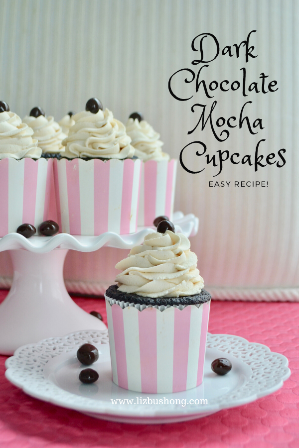 Dark Chocolate Mocha Cupcake Recipe lizbushong.com