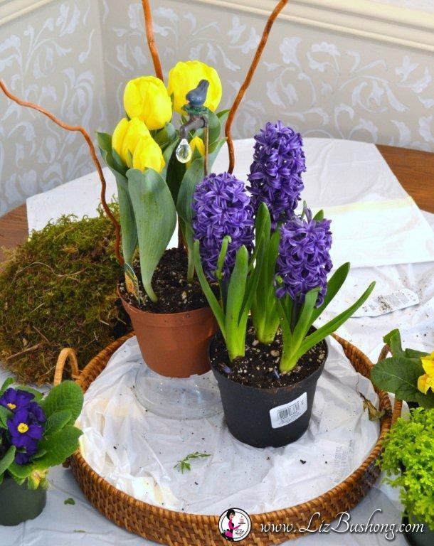 How to make a spring flower pot tabletop arrangement lizbushong.com