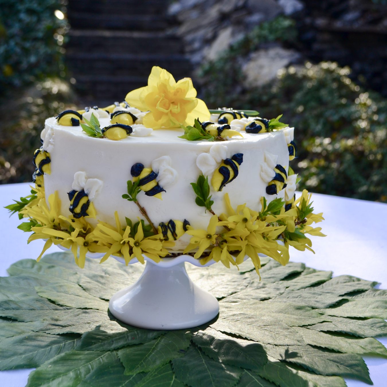 Honey Bee Cake with Sweet Whipped Cream Frosting Liz Bushong