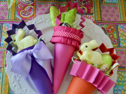 Easter DIY Candy Cone Favors lizbushong.com