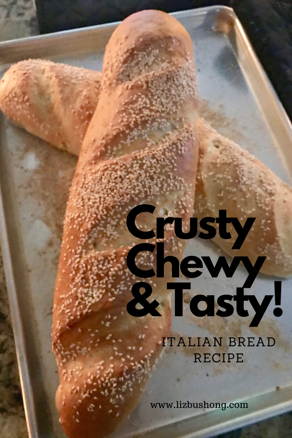 Crusty Chewy & Tasty Italian Bread Recipe lizbushong.com