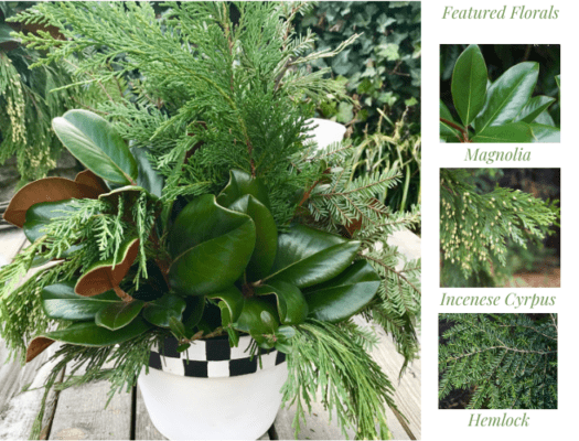How to make a Christmas Evergreen porch pot for your home DiY lizbushong.com