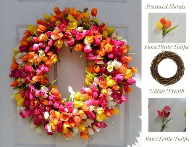 Spring Tulip Wreath DIY