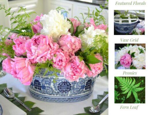Florals how to make pink peony centerpiece oriental vase lizbushong.com