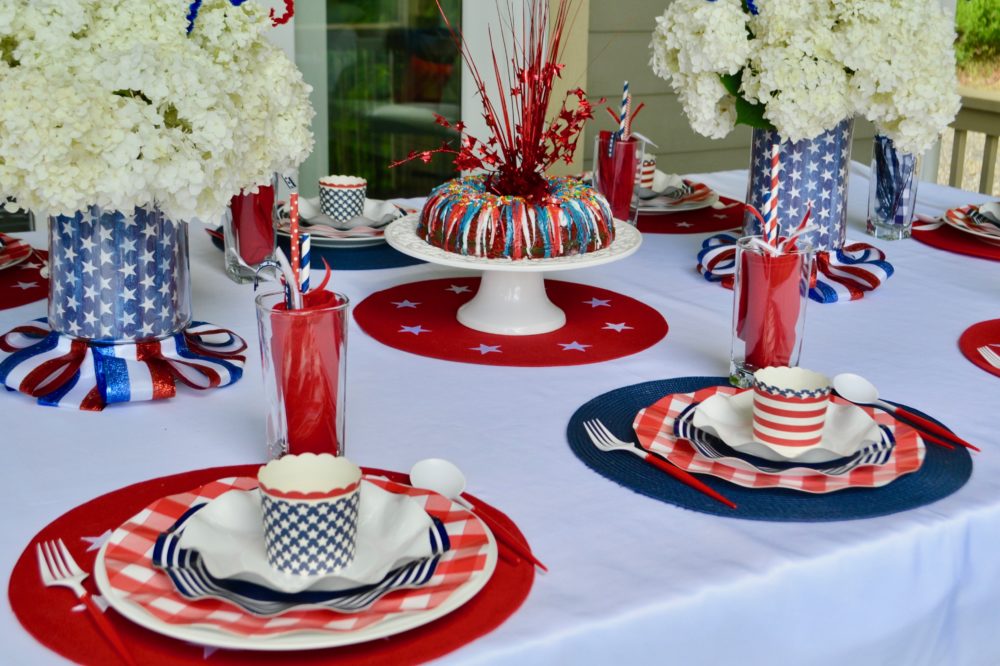 Best 4th of July Tablescape Fireworks Theme lizbushong.com