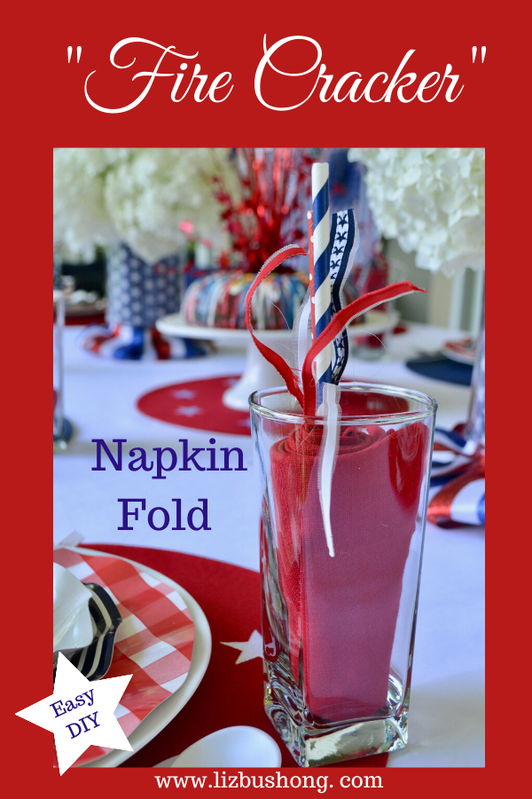DIY Fire Cracker Napkin Fold for 4th of July