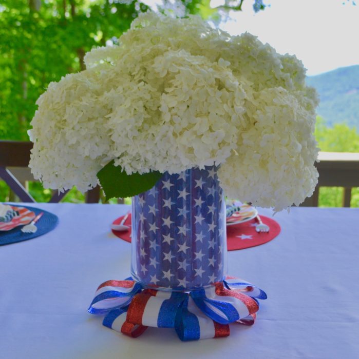 Hydrangea Star Studded Vase for 4th of July lizbushong.com