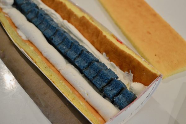 Patriotic Cake Roll filling with navy pound cake stars lizbushong.com