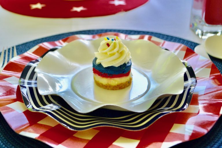 Patriotic Mini Cheesecakes Red, White and Blue Desserts