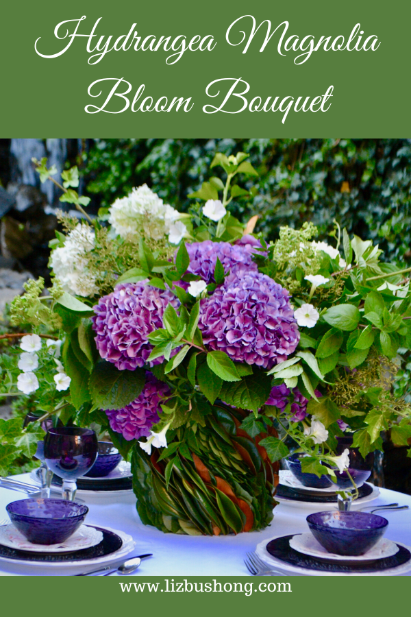 Blooms and Bucket| DIY Hydrangea Magnolia Bouquet - Liz Bushong