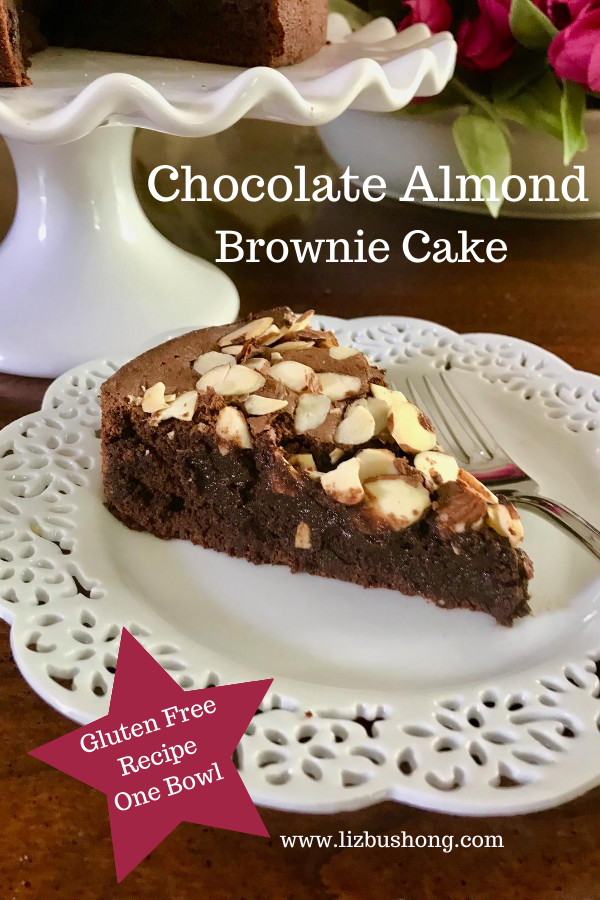 Chocolate Almond Brownie Cake lizbushong.com