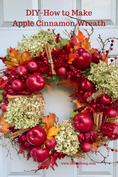 DIY Fall Cinnamon Apple Wreath lizbushong.com